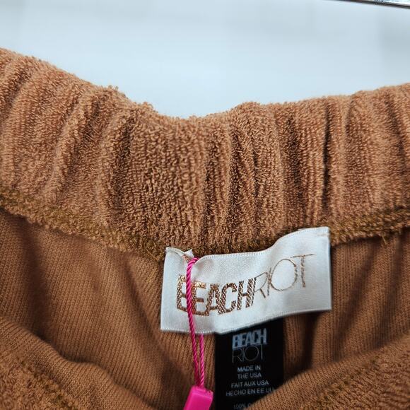 Beach Riot Gulf Sweatpants Joggers Brown Terry Fleece Elastic Waist NWT Size M - Picture 5 of 7